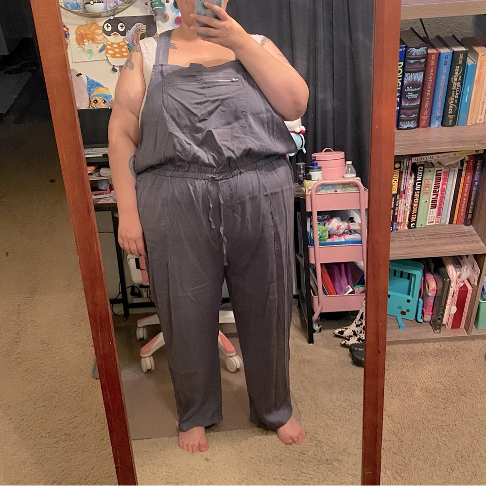 Gray lightweight overalls